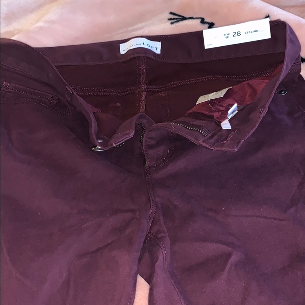 Loft Petite Leggings with panel and zipper details
